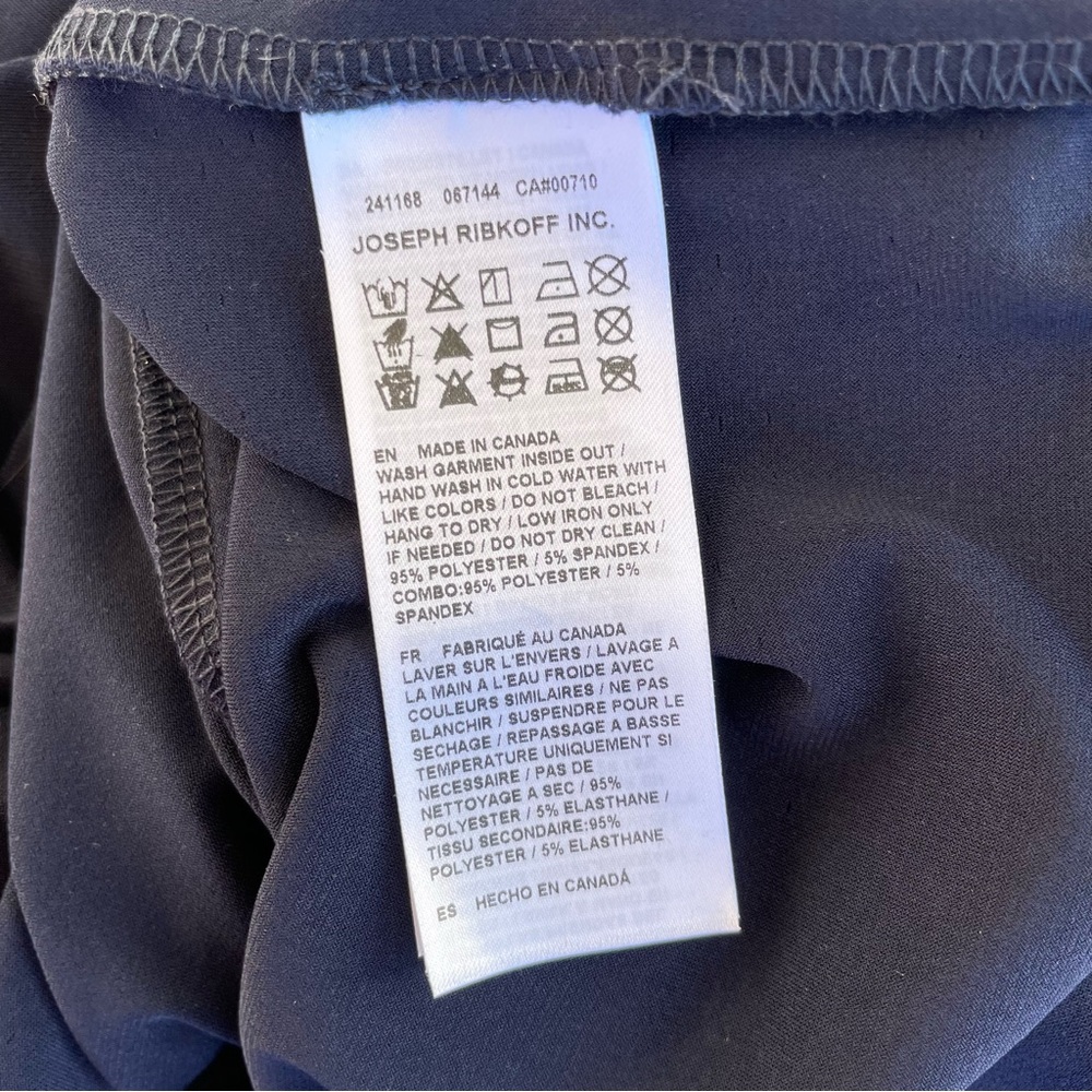 Joseph Ribkoff Midnight Blue/Vanilla One-Shoulder Boxy Top Size 16 (NWT) - Picture 10 of 10